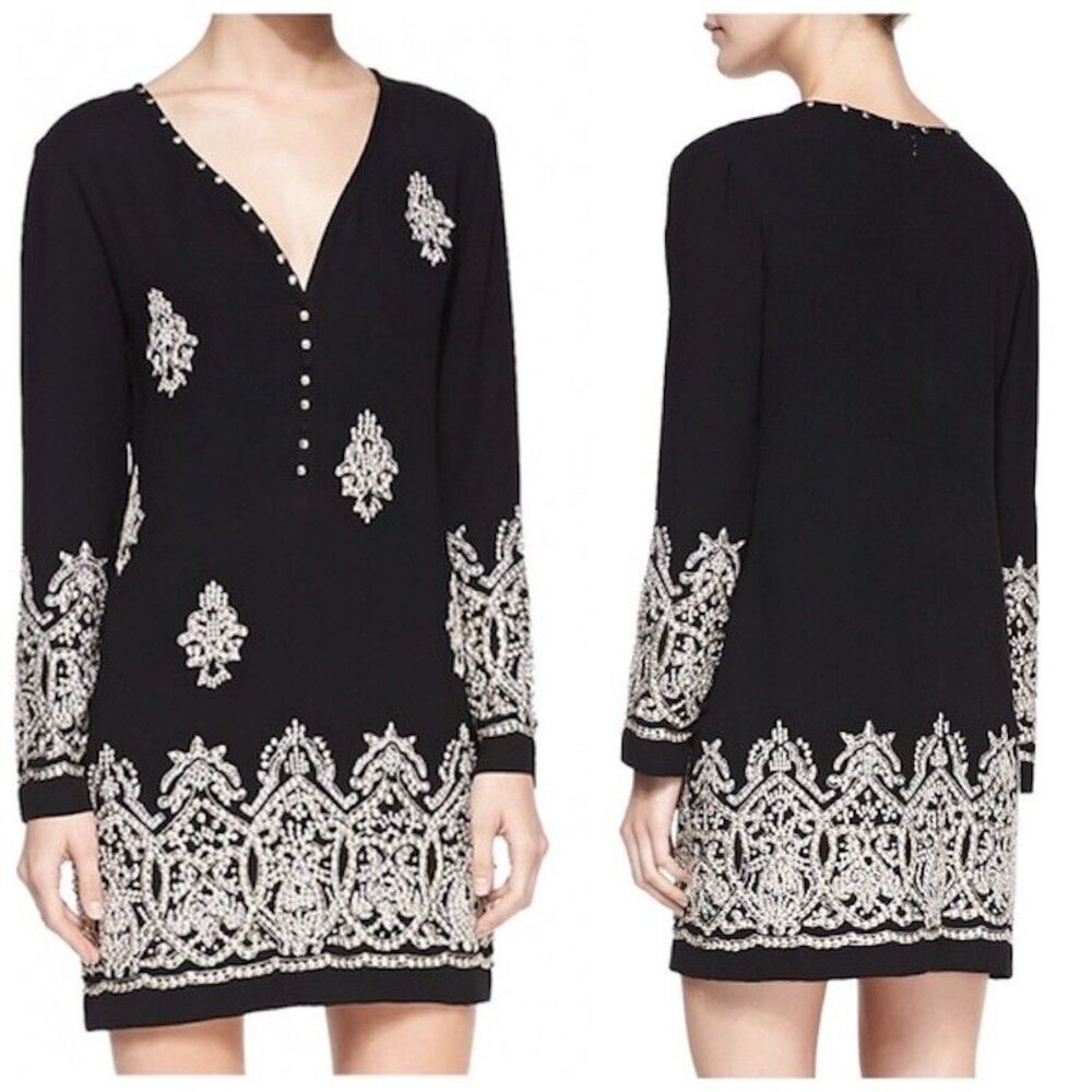 Yoana Baraschi Marrakesh Beaded Tunic Black Dress